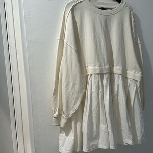 Free people Elenor pleated trapeze sweatshirt